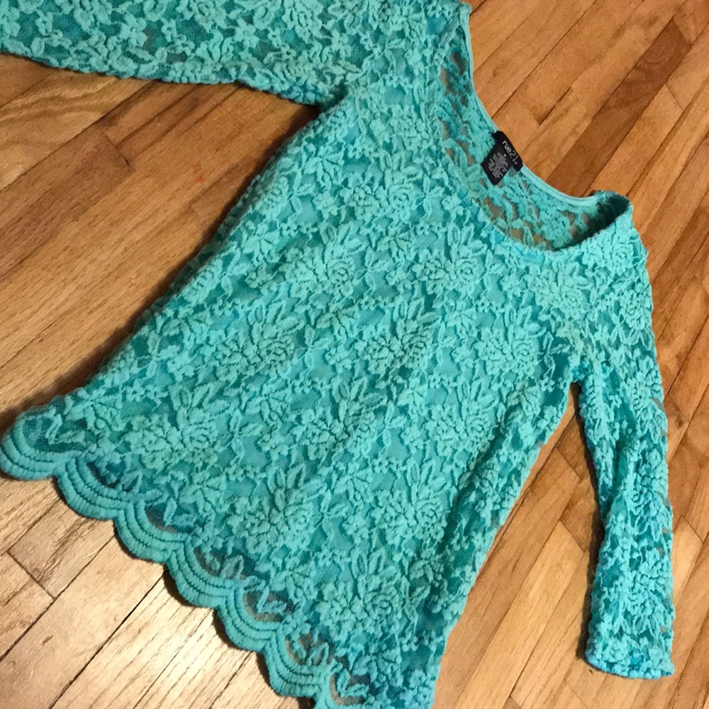 Lace shirt.